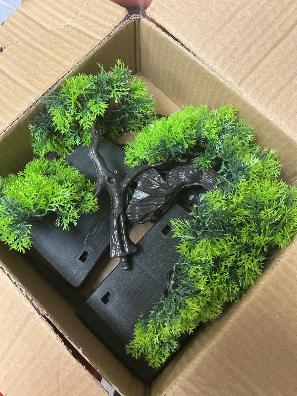 Photo 1 of Ryoma Artificial Pine Tree Set Simulated Bonsai Features Ornaments Chinese - Style Desktop Screen Ornament 2 Set