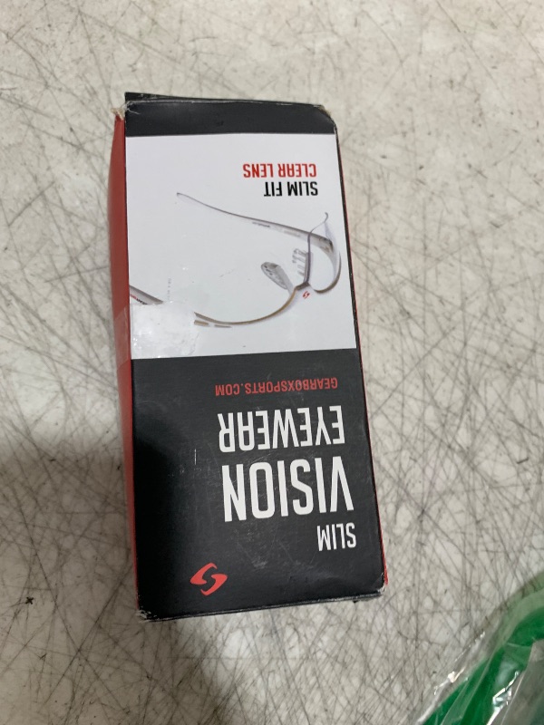 Photo 1 of Gear Box Slim Fit White Frame Eyewear with Hard Case, Clear Lens, lower-third (40mm / 1.57 inch), 4E04-1