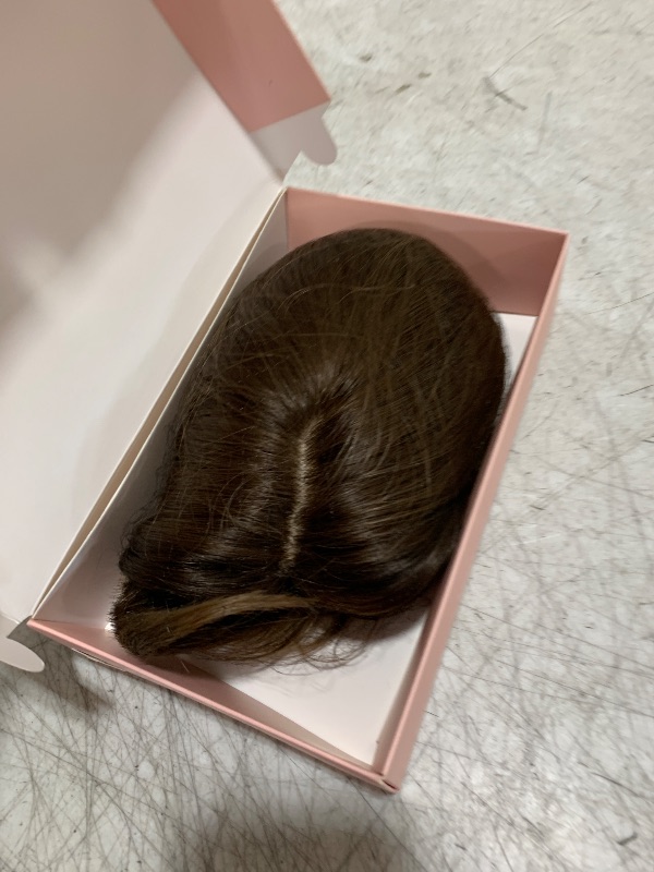 Photo 1 of MEDO Hair Toppers for Women, 14 Inch Chestnut Brown Hair Topper, Synthetic Straight Hairpieces for Women