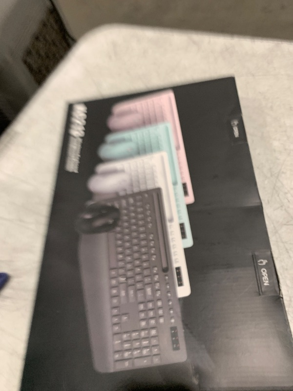 Photo 1 of Wireless Keyboard and Mouse Combo - Full-Sized Ergonomic Keyboard with Wrist Rest, Phone Holder, Sleep Mode, Silent 2.4GHz Cordless Keyboard Mouse Combo for Computer, Laptop, PC, Mac, Windows -Trueque