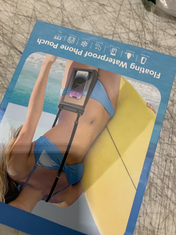 Photo 1 of Large Waterproof Phone Pouch Floating, Waterproof Phone Case for iPhone 15 14 Pro Max 13 Plus 12 11 X XS XR Samsung S23 S22 up to 8.5'', Water Proof Phone Dry Bag for Swimming Kayaking Black