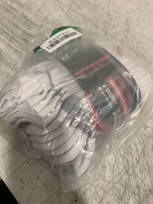 Photo 1 of Saucony Women's RunDry Performance Selective Cushion Socks, Available in S-L (6, 12, White Basic (6 Pairs), Small