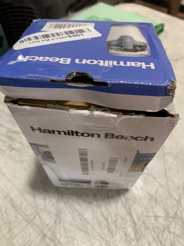 Photo 1 of Hamilton Beach Fresh Grind Electric Coffee Grinder for Beans, Spices and More, Stainless Steel Blades, Removable Chamber, Makes up to 12 Cups, White