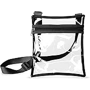 Photo 1 of Bag Clear Crossbody Purse for Stadium Events, Concerts, Sports Games, Adjustable Crossbody, Black Border