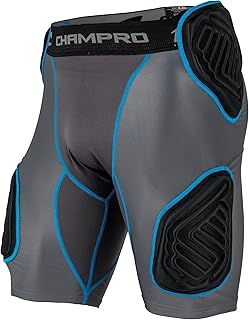 Photo 1 of CHAMPRO mens 5-Pad Football Bull Rush 5 Pad Girdle, Black, Medium US