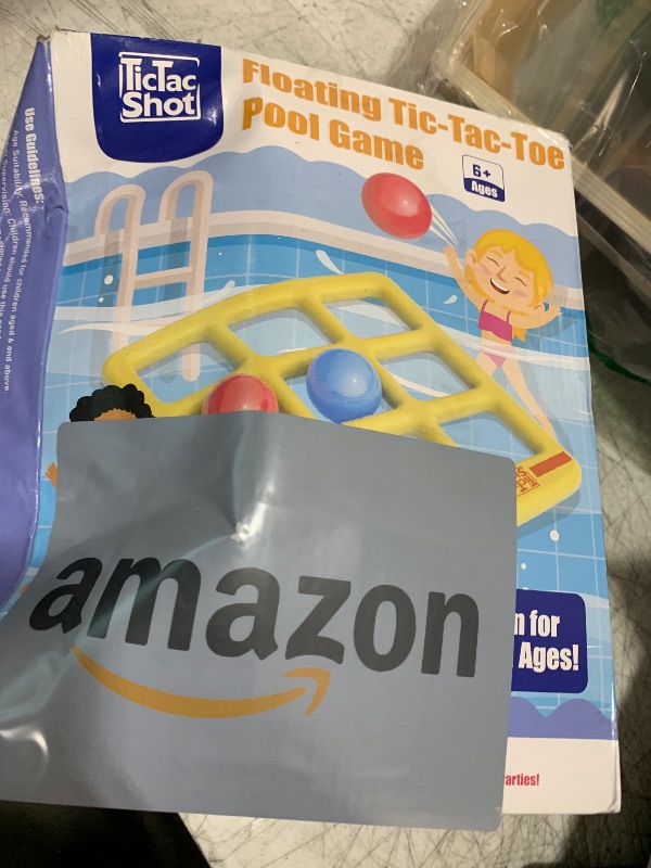 Photo 1 of TicTac Shot Pool Toys Games Set- Tic-Tac-Toe Inflatable Pool Toy with 10 Balls - for Adults Teens Kids 2-10 Players
