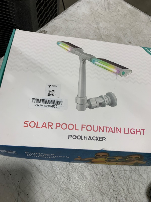 Photo 1 of ?Original? Solar Pool Fountain with 10-Color 4-Mode LED Lights – Auto Light Sensing, Above/Inground Pool Fountain Solar Lights with Remote, Dual-Head Adjustable Sprinkler, Cooling 6-15 Degrees