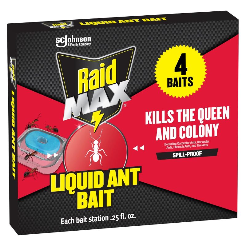 Photo 1 of Raid Max Liquid Ant Bait; Kills Ants Where They Breed, for Indoor and Outdoor Use; 4 Bait Stations