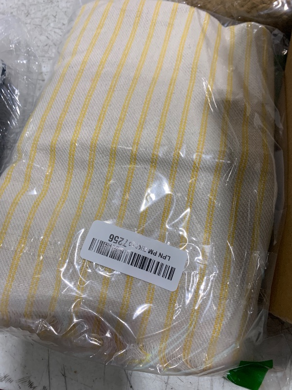 Photo 1 of MIULEE Pack of 2 Yellow Pillow Covers 20x20 Inch Striped Farmhouse Couch Throw Pillow Covers with Fringe Chic Cotton Decorative Cushion Covers for Summer Sofa Living Room Bed Outdoor Home Decor