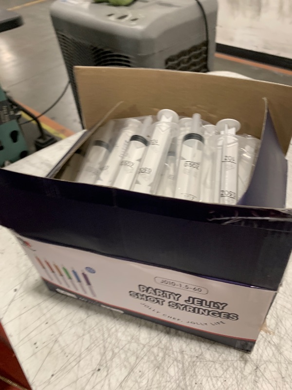 Photo 1 of JOLLY CHEF 60 Pack Party Jelly Halloween Shot Syringes, Medium 1.5 oz Container with Lid, Perfect for Plastic Shot Glasses Thanksgiving Christmas