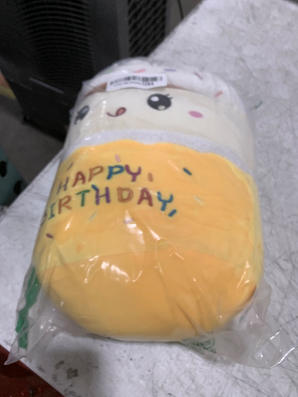 Photo 1 of CozyWorld Cupcake Plush Happy Birthday Stuffed Animals Original Ice Cream Cake Dessert Plushie Squishy Pillow Ultra Soft Gifts for Kids Boys Girls
