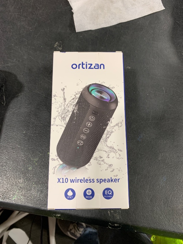 Photo 1 of Ortizan Portable Bluetooth Speaker: IPX7 Waterproof, 24W Loud Sound, Deep Bass, Bluetooth 5.3, LED Lights, Wireless Stereo Pairing, 30H Playtime, for Home/Outdoor/Party/Beach, Birthday Gift (Black)