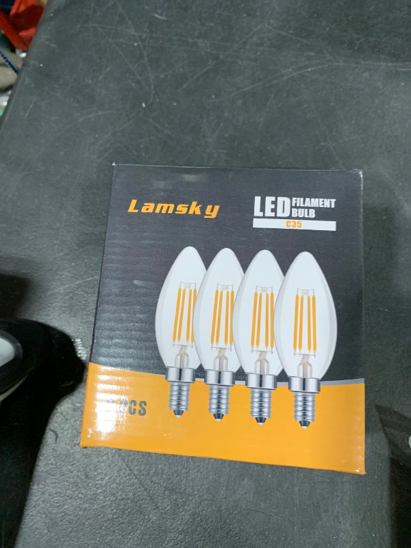 Photo 1 of Lamsky E14 LED Bulb European Base 4W LED Chandelier Light Bulbs Dimmable 40W Equivalent,110V 2700K Warm White,Frosted Glass Decorative Bulb,6 Pack