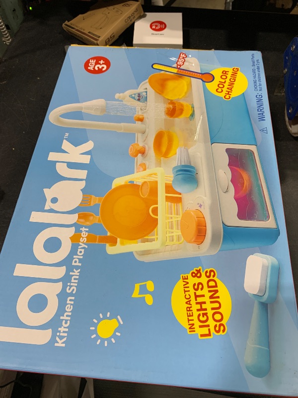Photo 1 of lalalark Color Changing Play Sink Kitchen Toys - Pretend and Play Toddler Toy with Running Water, Electric Dishwasher and Chopping Sounds - Automatic Water Cycle System Birthday Gift for Girls Boys