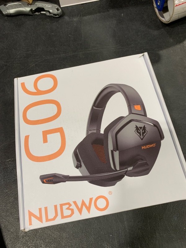 Photo 1 of NUBWO G06 Dual Wireless Gaming Headset with Microphone for PS5, PS4, PC - 23ms Low Latency Audio - 100-Hour of Playtime - 50mm Drivers (Black-Orange)
