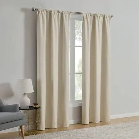 Photo 1 of Mainstays Iris Linen Look 100% Blackout Curtain Panel Pair