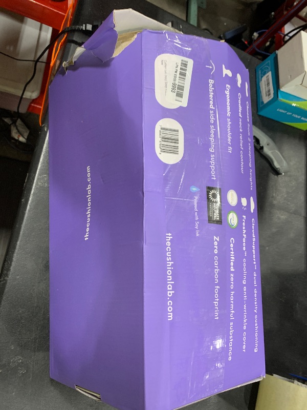 Photo 1 of C CUSHION LAB Deep Sleep Pillow, Patented Ergonomic Contour Design for Side & Back Sleepers, Orthopedic Cervical Shape Gently Cradles Head & Provides Neck Support & Shoulder Pain Relief - Calm Grey