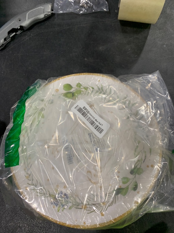 Photo 1 of Green Baptism Plates First Communion Paper Plates Party Supplies God Bless Plates First Holy Communion Tableware Baptism Decorations for Girls Boys Baby Shower,Serves 50