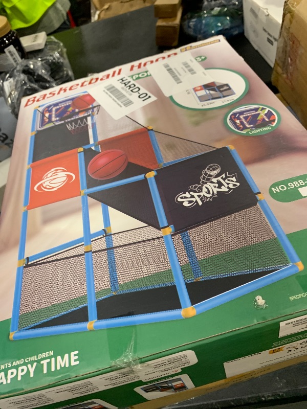 Photo 1 of Arcade Basketball Game Set Boy Toys: Indoor Basketball Hoop with 4 Balls Outdoor Sports Toy for Kids 3-12 Years Old Adjustable Height with Air Pump Kid Party Games Birthday Gifts for Boys Girls Teens