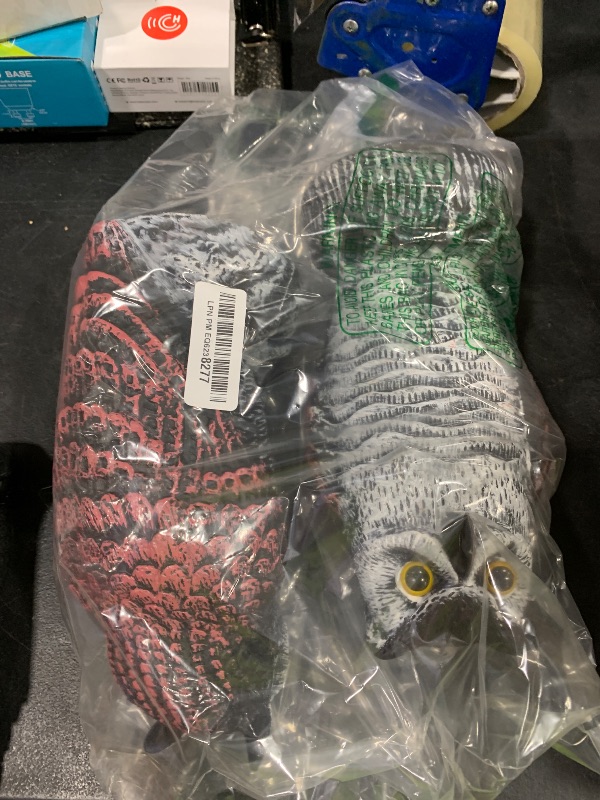 Photo 1 of Hausse 2 Pack Fake Horned Owl Bird Scarecrow Decoy, Plastic Deterrents, Halloween Decoration, Nature Enemy Pest Repellent for Outdoor Garden Yard
