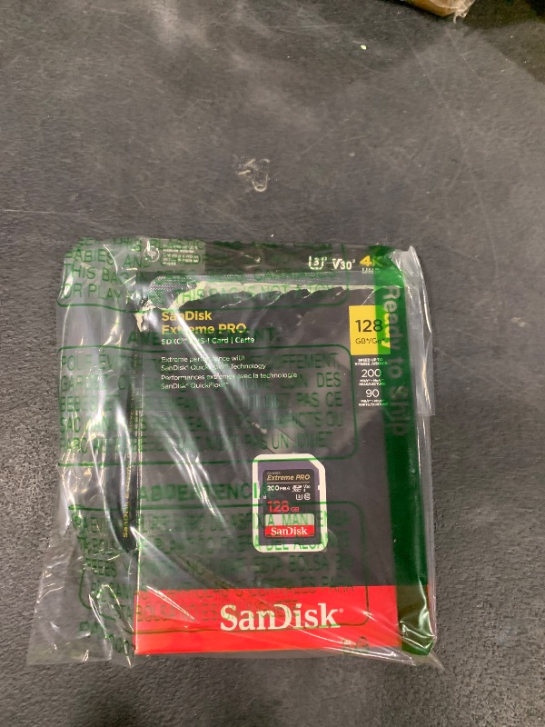 Photo 1 of SanDisk 128GB Extreme PRO SDXC UHS-I Memory Card - C10, U3, V30, 4K UHD, SD Card - SDSDXXD-128G-GN4IN
