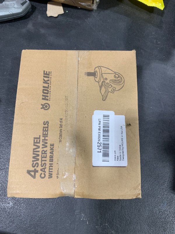 Photo 1 of HOLKIE Stem Caster Wheels 2 inch Total Locking Casters Set of 4, Threaded Stem 3/8" -16 x 1 (Diameter 3/8", Length 1") Swivel Heavy Duty Castors Black