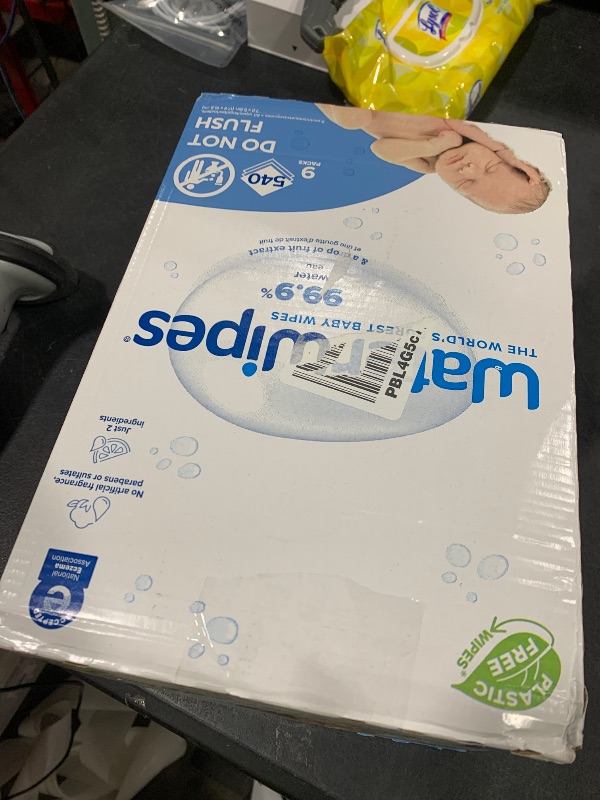 Photo 1 of WaterWipes Original Baby Wipes, 99.9% Water, 3-In-1 Cleans, Cares, Protects, Unscented & Hypoallergenic, 540 Count (9 Packs), Packaging May Vary