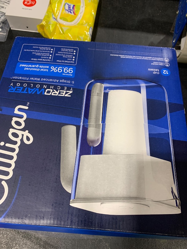 Photo 1 of Culligan with ZeroWater Technology 12-Cup Water Filter Pitcher – Includes 5-Stage Advanced Water Filter, IAPMO Certified to Reduce Lead, Total PFAS (Forever Chemicals), Mercury, Fluoride, and Chlorine