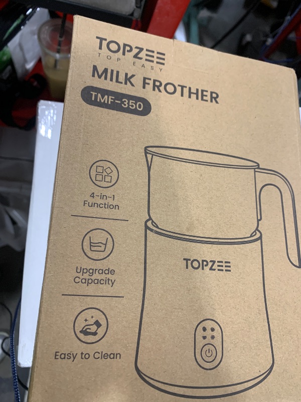 Photo 1 of Topzee Electric Milk Frother and Steamer 4-in-1, 16.9oz/500ml Large Capacity, Frother for Coffee with Warm/Cold Foam, Warm Milk & Hot Chocolate for Latte, Cappuccino