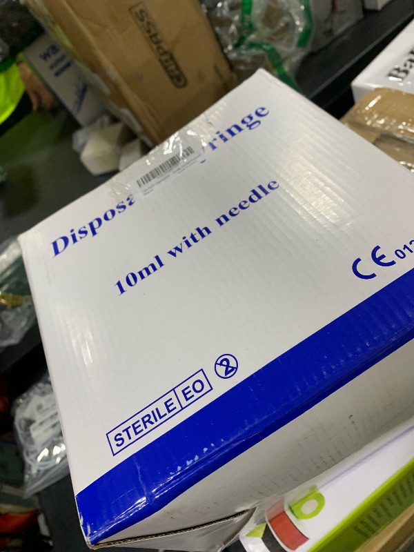 Photo 1 of 100 Pack Disposable 10ml/cc Lab Syringes with 18Ga 1 Inch Needle Luer Lock, Individually Sealed Packed
