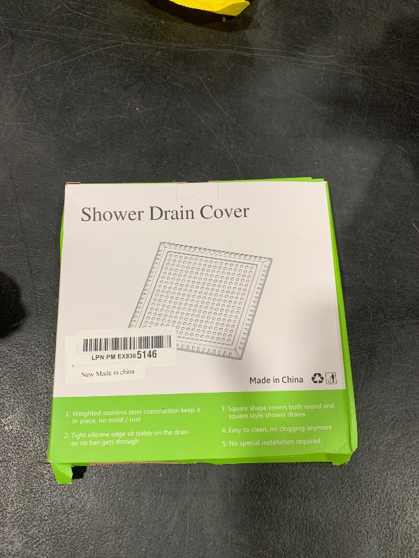 Photo 1 of Aojuxix Drain Hair Catcher/Drain Strainer/Square Shower Drain Cover for Bathroom Floor Drain, Stainless Steel and Silicone Hair Stopper (Patented Product)