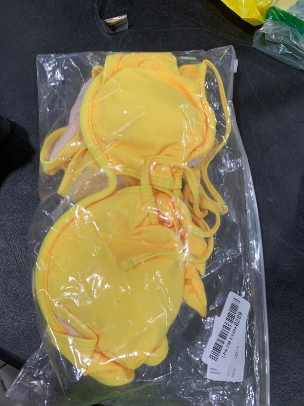 Photo 1 of ZAFUL Women High Cut Bikini Sets String Bestselling Swimsuit Two Piece Underwire Bathing Suit Brazilian Cheeky Cut Out Cute Swimwear Bright Yellow M