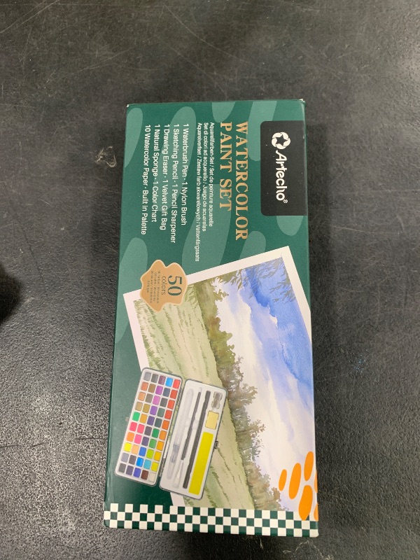 Photo 1 of Artecho Watercolor Paint Set 50 Colors, Travel Watercolor Set with Watercolor Papers and Brushes, Ideal for Amateur Hobbyists, Painting Lovers and Artists