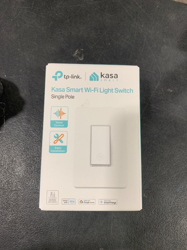 Photo 1 of Kasa Smart Light Switch HS200, Single Pole, Needs Neutral Wire, 2.4GHz Wi-Fi Light Switch Works with Alexa and Google Home, UL Certified, No Hub Required , White