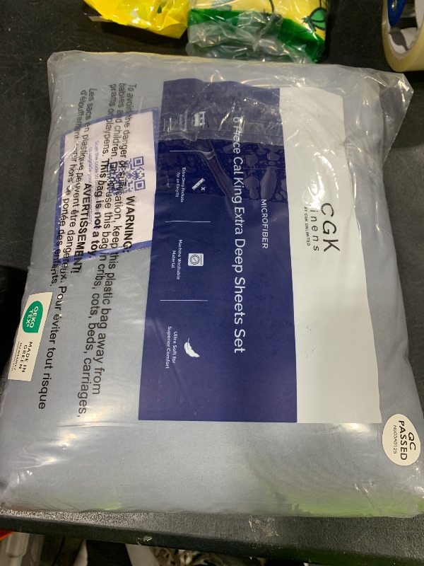 Photo 1 of Extra Deep Cal King Sheet Set - 6 Piece Breathable & Cooling Sheets - Hotel Luxury Bedding Set w/18-24 Inch Extra Deep Pockets - Easy Fit - Super Soft, Wrinkle Free & Comfy - Steel Blue, Cal King Size
