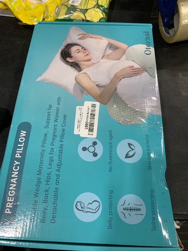 Photo 1 of Oternal Pregnancy Pillow for Pregnant Women – Comfortable Maternity Pillow for Side Sleepers, Supports Back, Belly, HIPS, and Legs, with Removable & Adjustable Cover