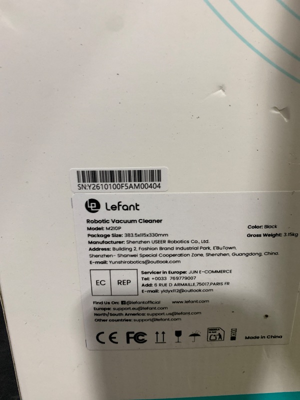 Photo 1 of Lefant M210 Pro Robot Vacuum, Powerful Suction, Quiet, Ultra-Slim, 120 Mins Runtime, Self-Charging Robotic Vacuum Cleaner, WiFi/App/Alexa Control, Ideal for Pet Hair & Hard Floors
