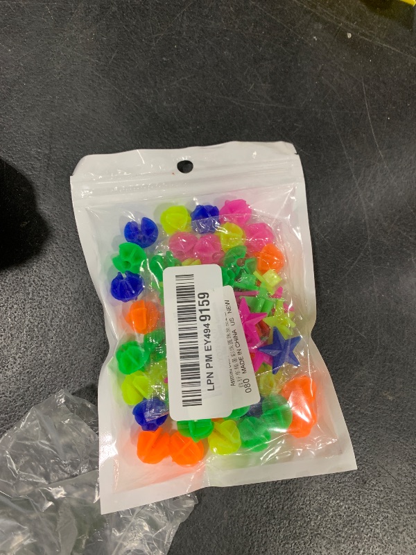 Photo 1 of ACKLLR 72 Pieces Bike Wheel Spokes Beads, Colorful Bicycle Decoration Spoke Plastic Clip Round Decor Beads for Kids, Assorted Color and Shapes
