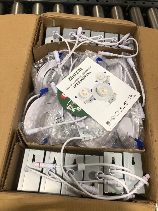Photo 1 of zouzai 12 Pack 4 inch 5CCT LED Gimbal Led Recessed Light with Junction Box, 360°+90° Adjustable Directional Eyeball Lighting, Dimmable, 2700K/3000K/3500K/4000K/5000K, 900LM, 10W=85W-ETL&Energy Star