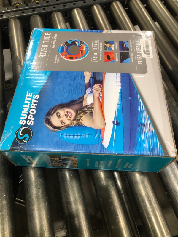 Photo 1 of 2025 New & Upgraded Sunlite Sports Heavy Duty River Tube Inflatable, Premium Water Float to Lounge Above Lake and River, Outdoor Water Raft Sport Fun, Recreational Use