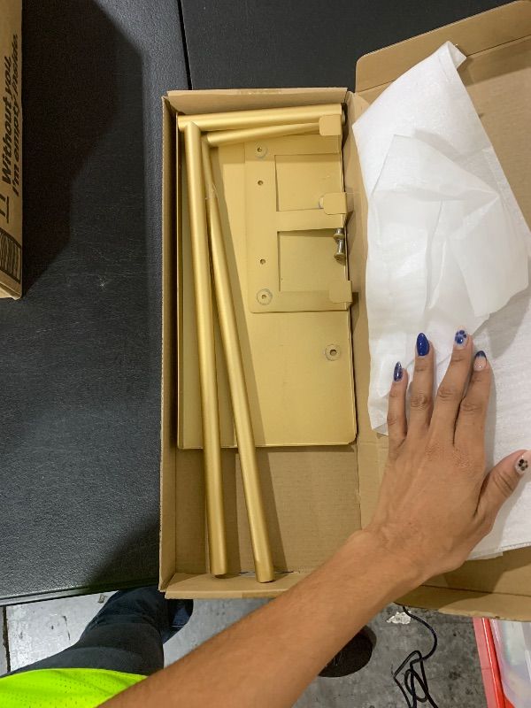 Photo 1 of PLEASE NOTE THAT STOCK IMAGE IS FOR REFERENCE OF ITEM ONLY ------------Towel Racks for Bathroom, BETHOM Towel Rack Wall Mounted with Shelf and 3 Hooks, Towel Storage for Small Bathroom for Rolled Bath Towels, Brushed gold 
