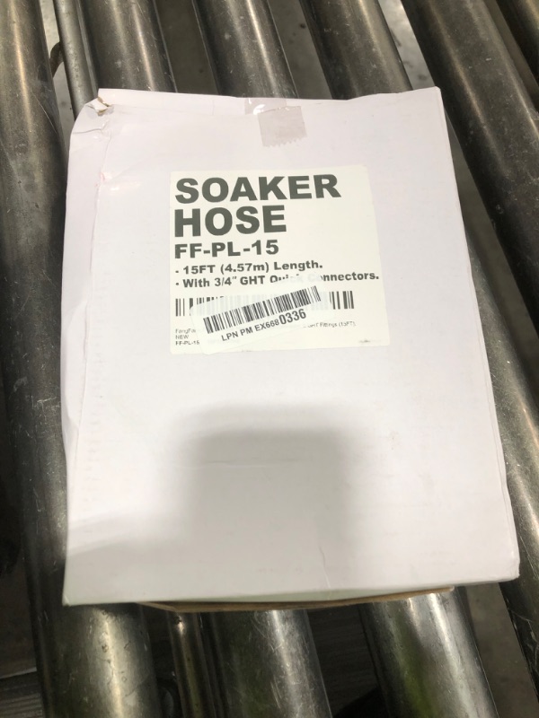 Photo 1 of FangFarm PVC Flat Sprinkler Hose: Irrigation Soaker Hose with Quick Connector 3/4" GHT Fittings - Save 70% Water For Lawn/Flower beds/Vegetable (15FT, Black)