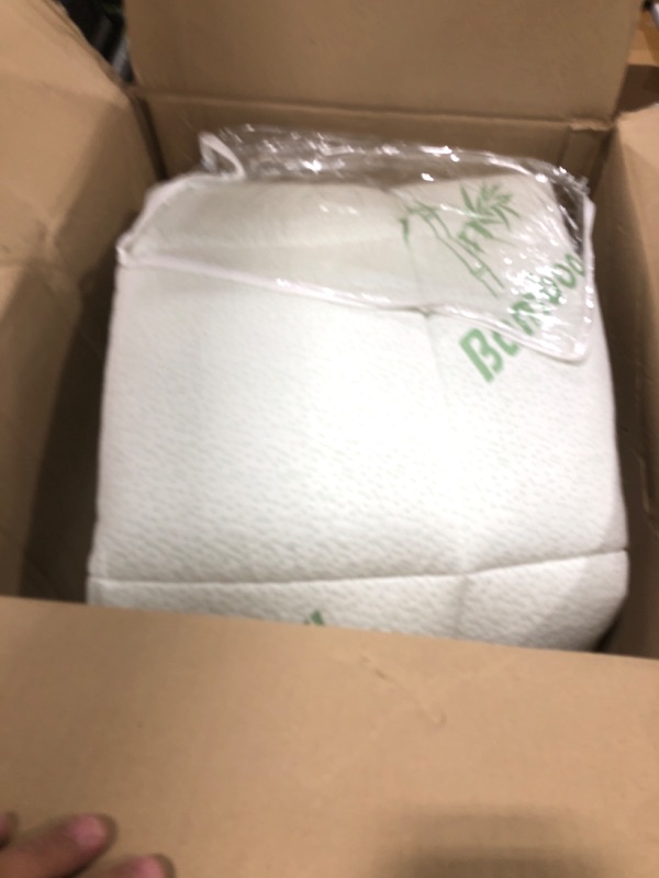 Photo 1 of Ultra Soft Twin Size Mattress Topper - Viscose Made from Bamboo Pillow Top Mattress Pad for Back Pain Relief - Naturally Cooling for Hot Sleepers, Green