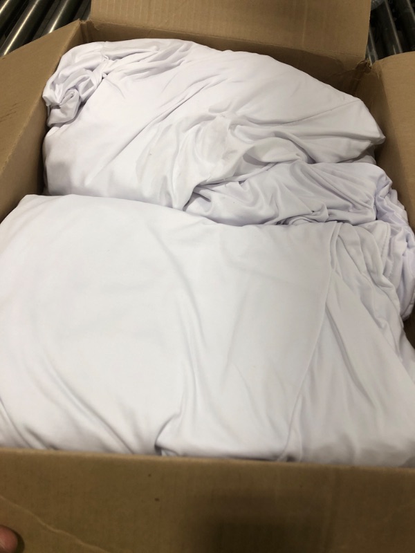 Photo 1 of VEVOR 100 Pcs White Chair Covers Polyester Spandex Chair Cover Stretch Slipcovers for Wedding Party Dining Banquet Flat-Front Chair Covers