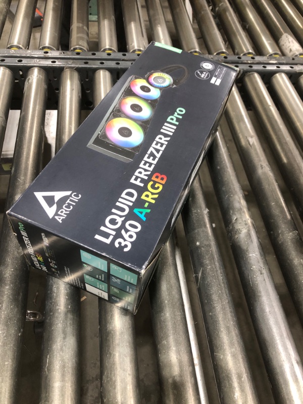 Photo 1 of ARCTIC Liquid Freezer III Pro 360 A-RGB - AIO CPU Cooler, 3 x 120 mm Water Cooling, 38 mm Radiator, PWM Pump, VRM Fan, AMD AM5/AM4, Intel LGA1851/1700 Contact Frame - Black