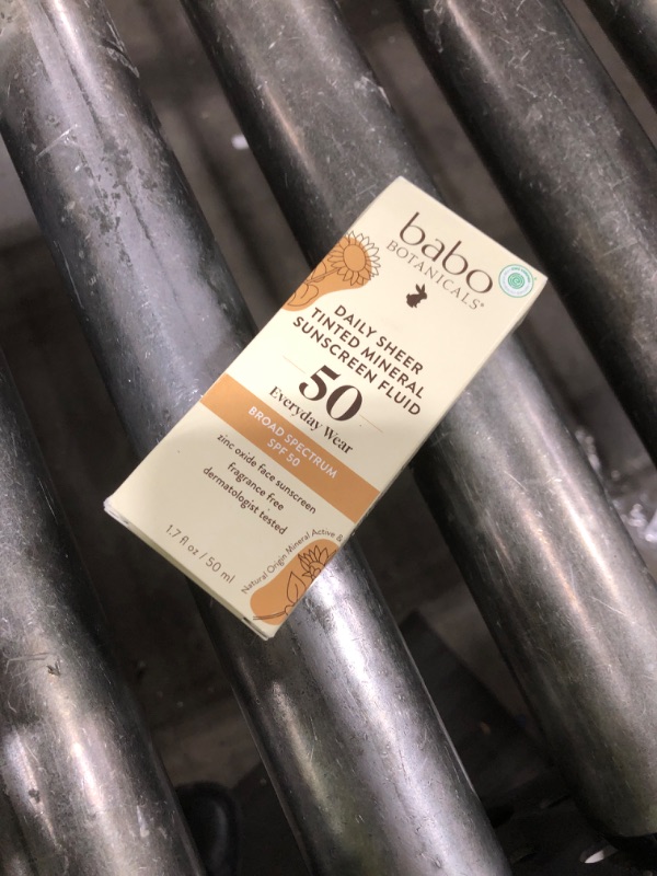 Photo 1 of Babo Botanicals Daily Sheer Tinted Mineral Sunscreen Fluid SPF50 - Natural Zinc Oxide - Passion Fruit Oil - Golden-Hued Tint - Fragrance Free - Ultra-Lightweight - For Face - For all ages