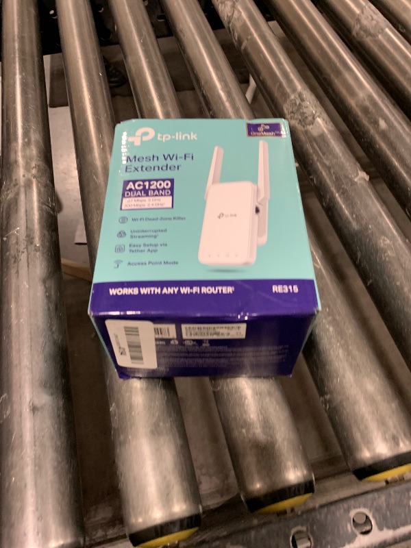 Photo 1 of TP-Link AC1200 WiFi Extender, 2025 Wirecutter Best WiFi Extender, 1.2Gbps Home Signal Booster, Dual Band 5GHz/2.4GHz, Up to 1600 Sq.ft and 32 Devices, EasyMesh Compatible, One Ethernet Port (RE315)