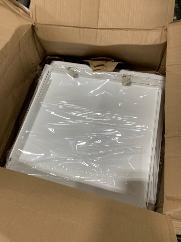 Photo 1 of REPA MARKET 16" x 16" Inch Galvanized Steel Access Panel Door with Click Open/Close Mechanism, for Indoor Use, Opening Flap Cover Plate Latch, Inspection Hatch, White Polymer Coating
