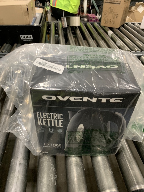 Photo 1 of OVENTE Electric Kettle, 1.7L Fast Boiling Water Heater for Coffee or Tea, BPA Free with Water Level Gauge, Auto Shut-Off, Boil-Dry Protection, Indicator Light and Removable Filter, Black KP72B