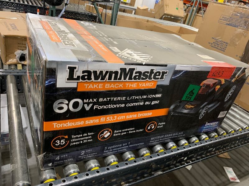 Photo 1 of LawnMaster CLMFR6020A 0802 Cordless 21-Inch Brushless Push Lawn Mower 60V Max with 4.0Ah Battery &Fast Charger